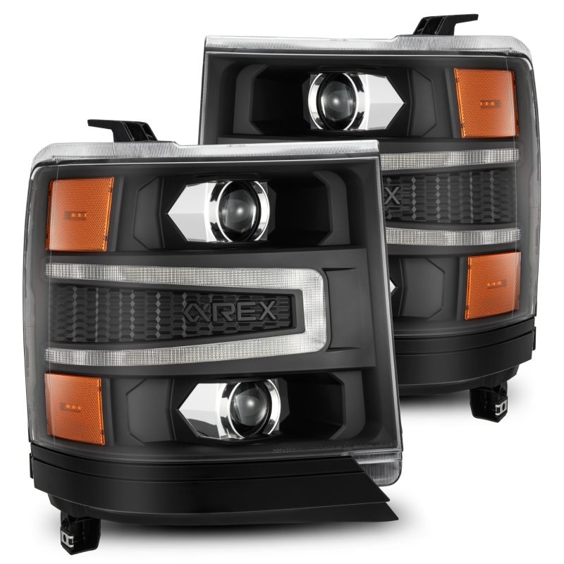 AlphaRex 16-18 Chevy 1500HD LUXX LED Proj Headlights BK w/Seq Actvn Light / SeqSig (Req PN 810023) 880234 *Discontinued