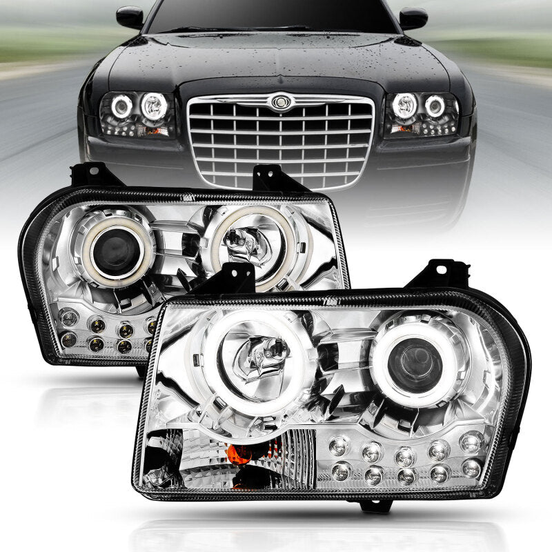 Anzo 2005-2010 Chrysler 300 Projector Headlights w/ Halo Chrome