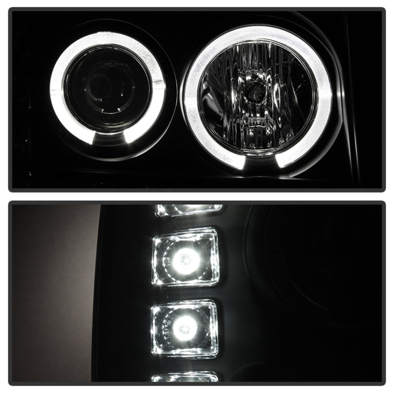FR SPORT Spyder GMC Sierra 1500/GMC Sierra Denali 08-13 Projector LED Halo- LED Blk...