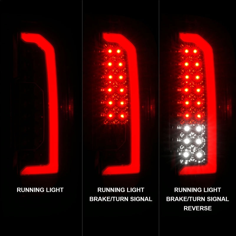 FR SPORT ANZO 15-21 GMC Canyon Full LED Taillights w/ Red Lightbar Black Housing/Clear Lens...