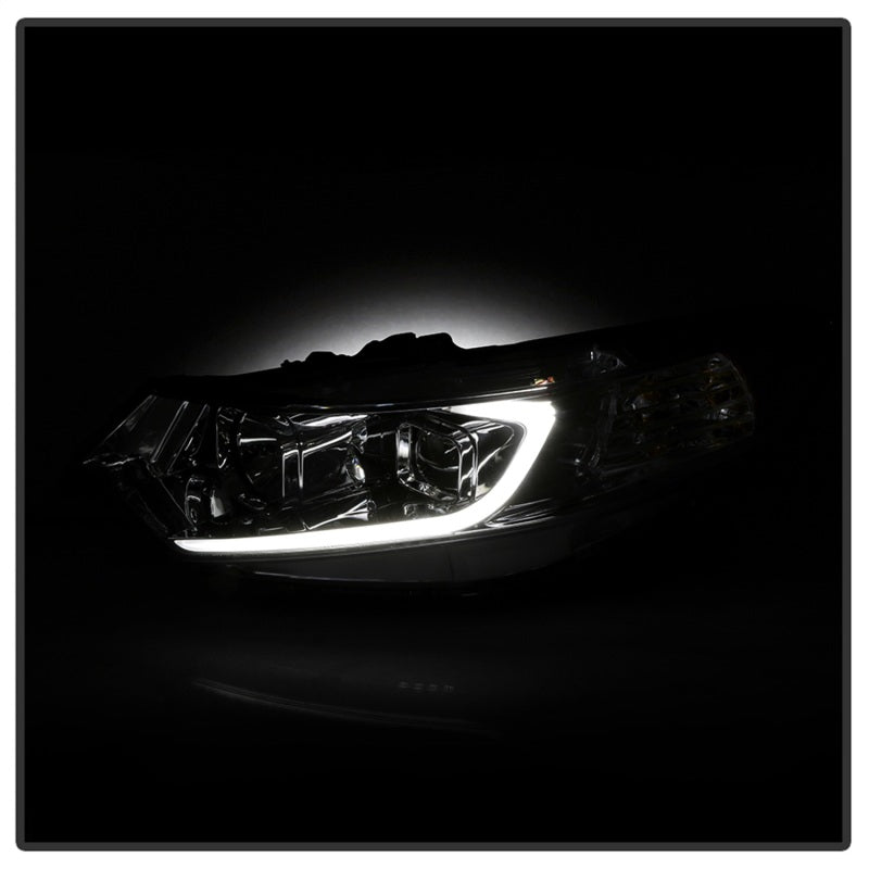 SPYDER xTune 09-14 Acura Projector Headlights - Light Bar DRL - Chrome (PRO-JH-ATSX09-LB-C) 9042225
