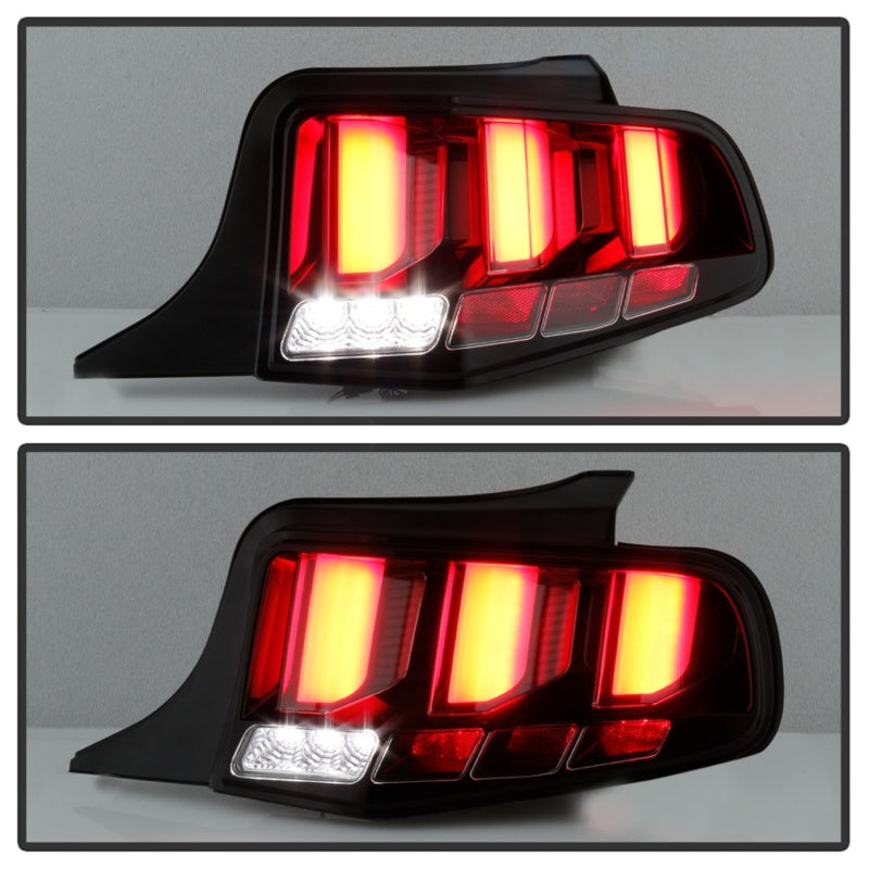FR SPORT Spyder 10-12 Ford Mustang - Light Bar Seq. Turn Signal LED Tail Lights - Black -...