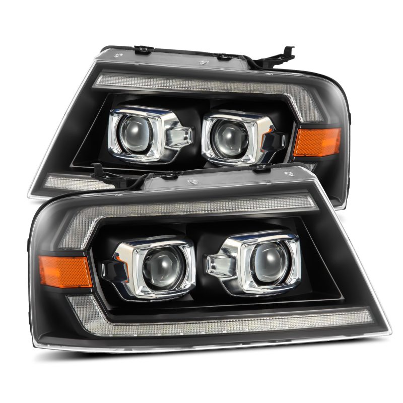 FR SPORT AlphaRex 04-08 Ford F150 PRO-Series Projector Headlights Alpha-Black w/ Sequential...