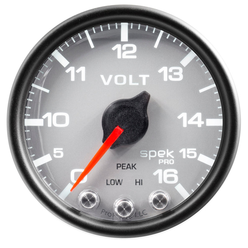FR SPORT AutoMeter Gauge Voltmeter 2-1/16in. 16V Stepper Motor W/Peak & Warn Slvr/Blk Spek-Pro...
