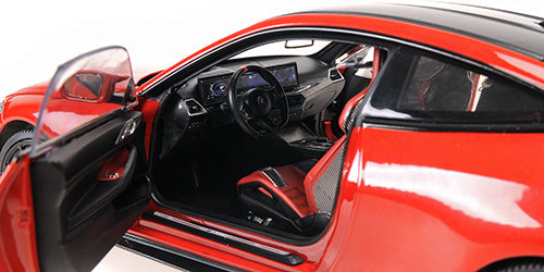 Minichamps 2024 BMW M4 Coupe (G82) w/ Black Carbon Roof Toronto Red Metallic 1:18