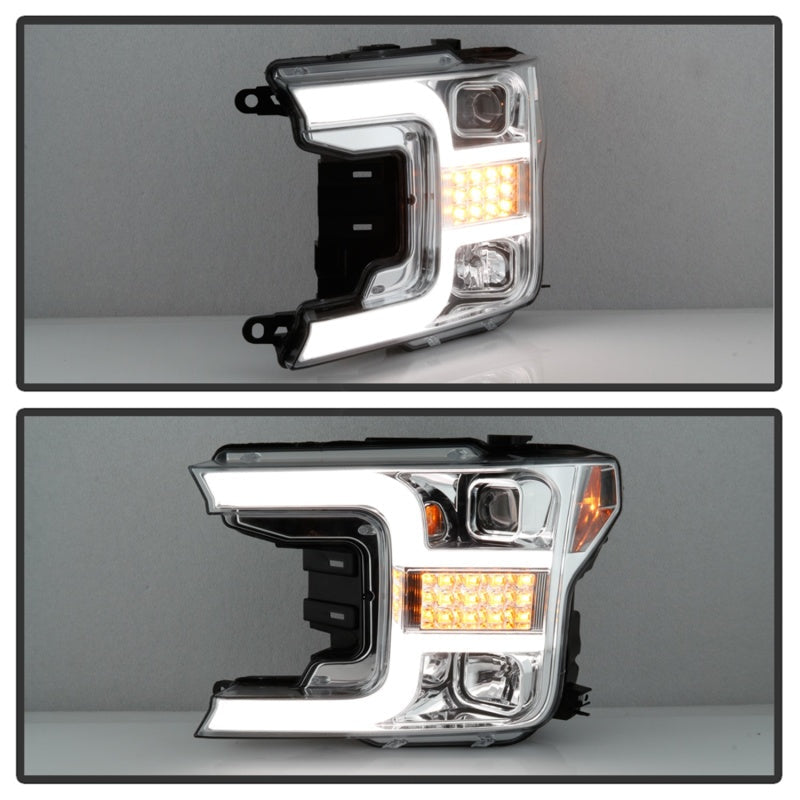 Spyder Signature Ford F150 18-19 (Halogen Model) Proj. Headlights - Chrome (PRO-YD-FF15018-LBSEQ-C) 5086631