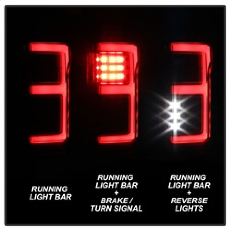 FR SPORT Spyder 15-18 Ford F-150 Light Bar LED Tail Lights (w/Blind Spot) - Black...