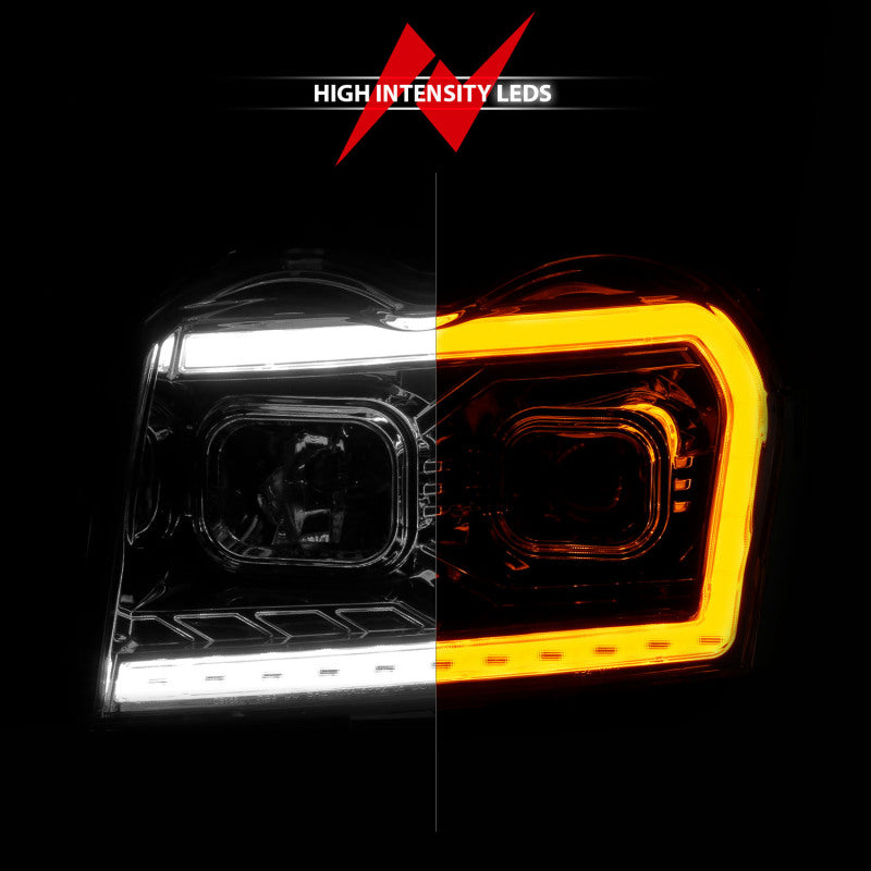 FR SPORT ANZO 05-07 Jeep Grand Cherokee Projector Headlights - w/ Light Bar Switchback Chrome...