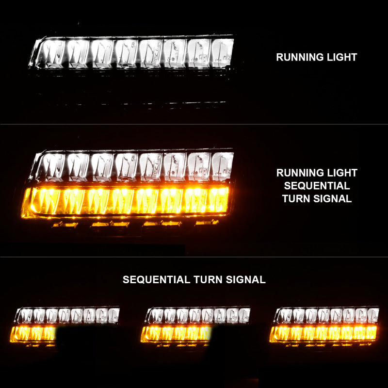 FR SPORT ANZO 2018-2021 Jeep Wrangler LED Side Markers Chrome Housing Smoke Lens w/ Seq. Signal...