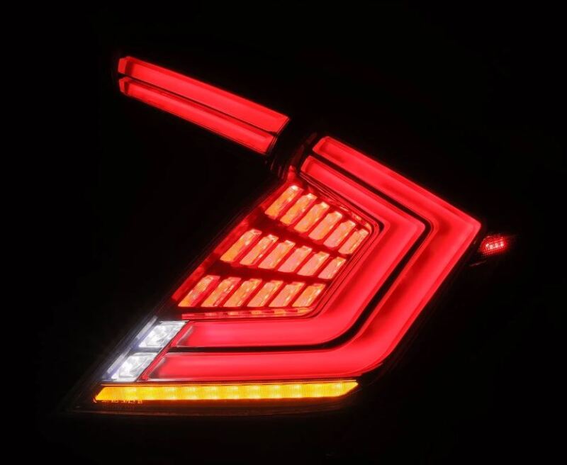 AlphaRex 16-21 Honda Civic Hatchback / Type-R FK8 Nova-Series LED Tail Lights - Clear Smoke 676040 *Discontinued