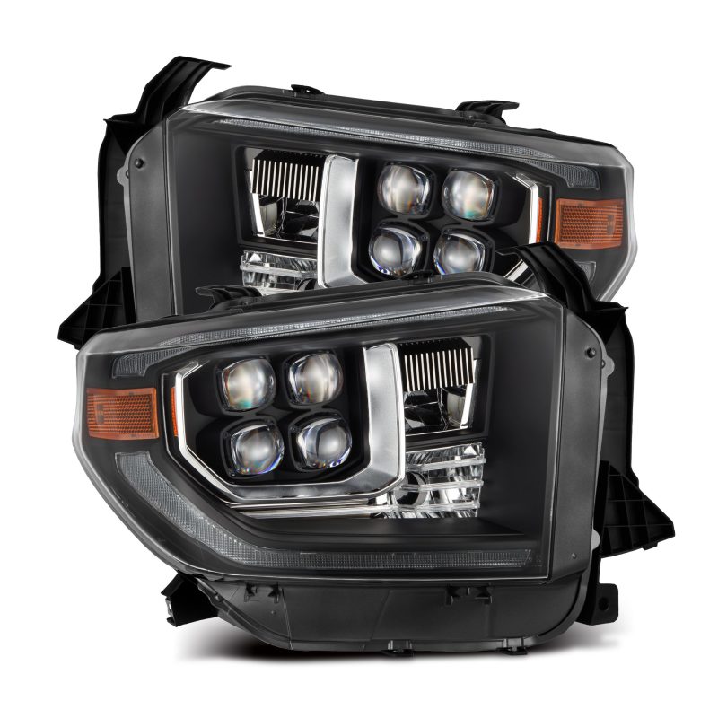 FR SPORT AlphaRex 14-21 Toyota Tundra NOVA-Series LED Proj Headlights Blk w/Actv Light & Seq. Sig...