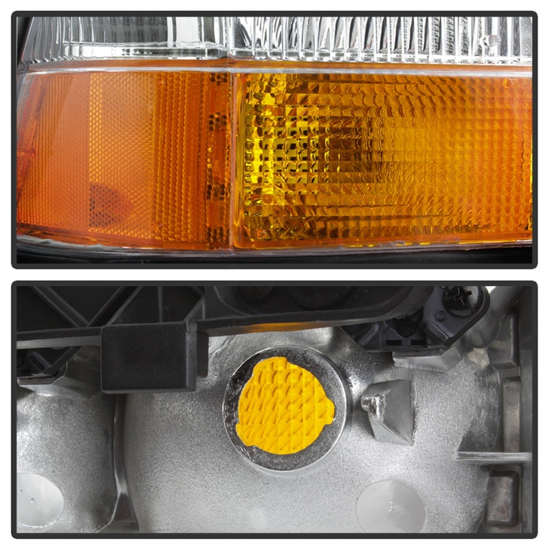 FR SPORT SPYDER xTune 98-01 GMC Jimmy S15 (w/Fog Lights) OEM Headlights w/Amber Bumper - Chrm...