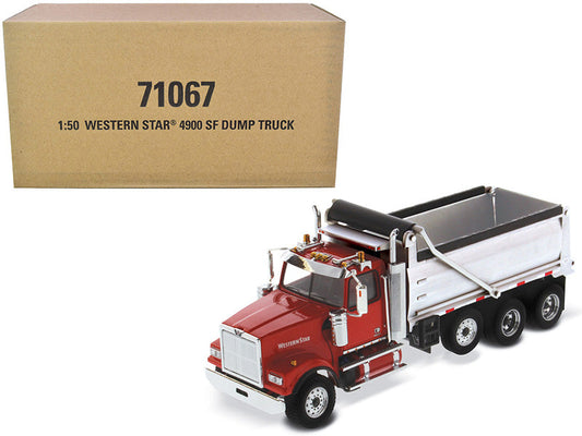 Rapid Vehicles Western Star 4900 SF Dump Truck Red and Silver 1/50 Diecast Model by Diecast...