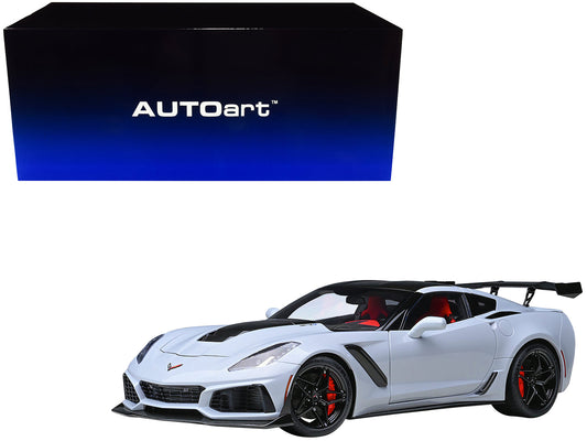Rapid Vehicles 2019 Chevrolet Corvette C7 ZR1 Ceramic Matrix Gray Metallic with Carbon Top 1/18...
