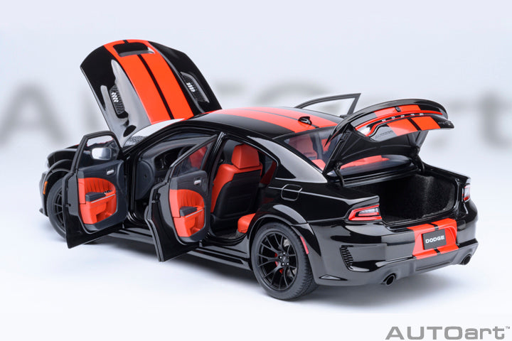 AUTOart Dodge Charger SRT Hellcat Redeye Jailbreak Pitch Black w/ Red Stripes 1:18
