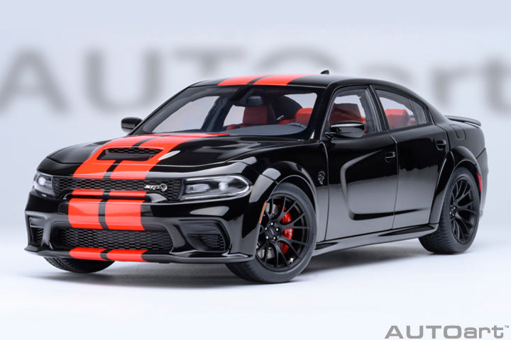 AUTOart Dodge Charger SRT Hellcat Redeye Jailbreak Pitch Black w/ Red Stripes 1:18