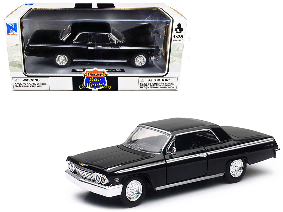 Rapid Vehicles 1962 Chevrolet Impala SS Black 1/25 Diecast Model Car by New Ray  free shipping...
