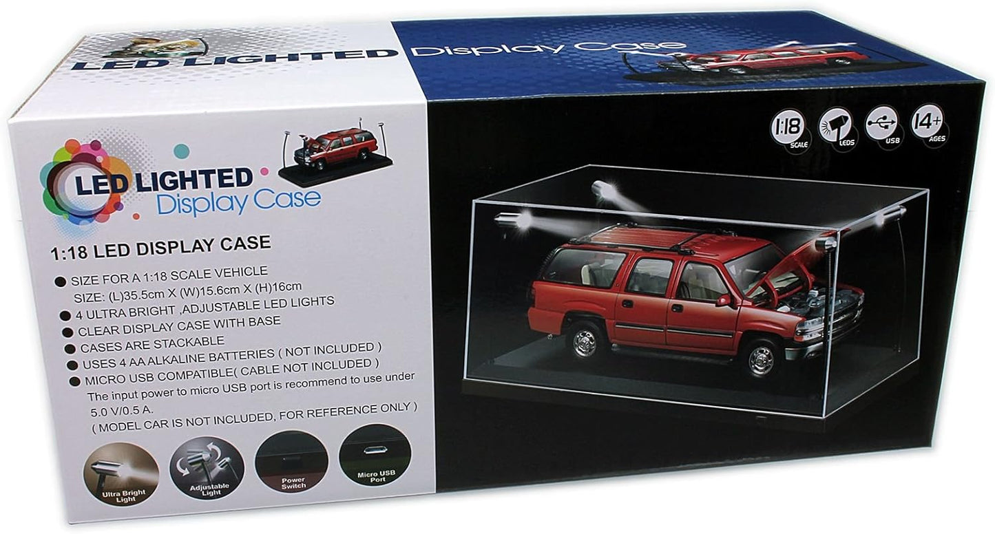 Triple 9 - Accessories - LED Pole Display Case Acrylic with Black Plastic Base 1:18