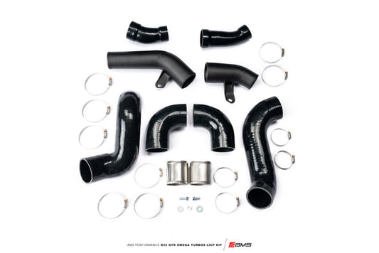FR SPORT AMS Performance Nissan R35 GTR Omega Turbo Kit 3in Lower Intercooler Pipes...