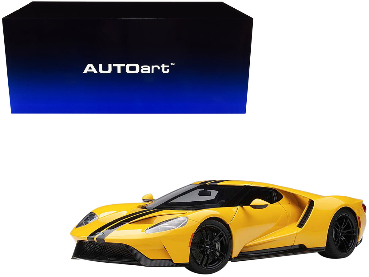 Rapid Vehicles 2017 Ford GT Triple Yellow with Black Stripes 1/18 Model Car by Autoart  free...