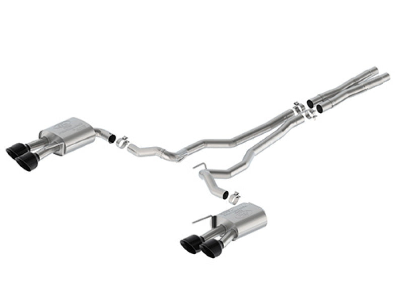 Ford Racing 2024 Mustang 5.0L Extreme Non-Active Cat-Back Exhaust w/Valance - Black Tip M-5200-M5EBV