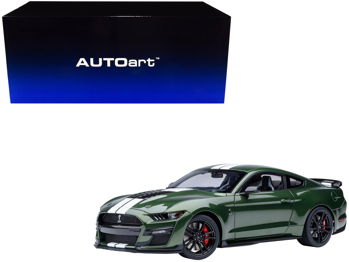 Rapid Vehicles Ford Mustang Shelby GT500 Eruption Green Metallic with White Stripes 1/18 Model...