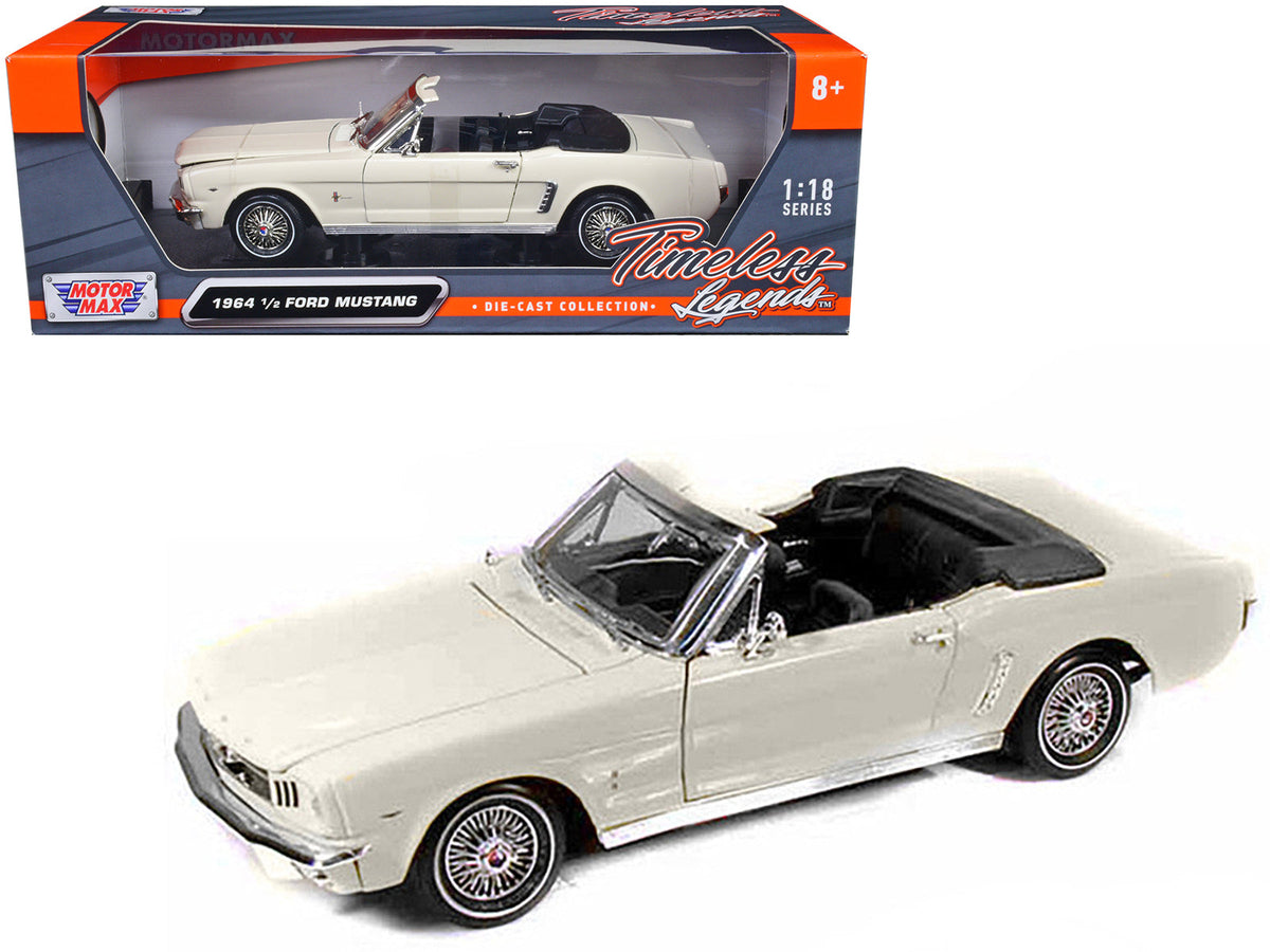 Rapid Vehicles 1964 1/2 Ford Mustang Convertible Cream 1/18 Diecast Car Model by Motormax  free...