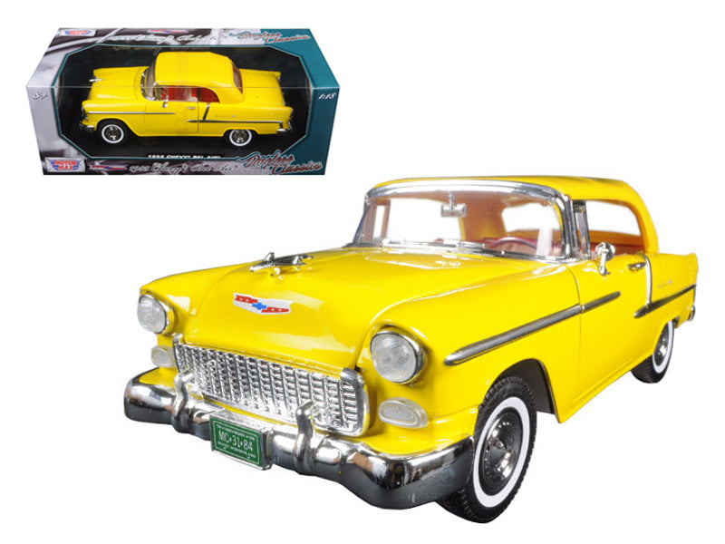 Rapid Vehicles 1955 Chevrolet Bel Air Convertible Soft Top Yellow "Timeless Classics" 1/18...