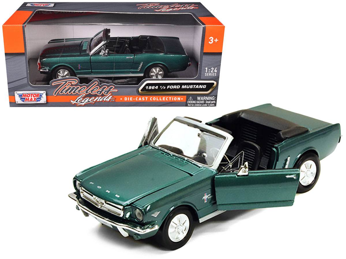 Rapid Vehicles 1964 1/2 Ford Mustang Convertible Green Metallic 1/24 Diecast Model Car by...