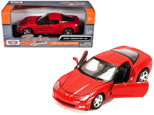 Rapid Vehicles 2005 Chevrolet Corvette C6 Coupe Red 1/24 Diecast Model Car by Motormax  free...