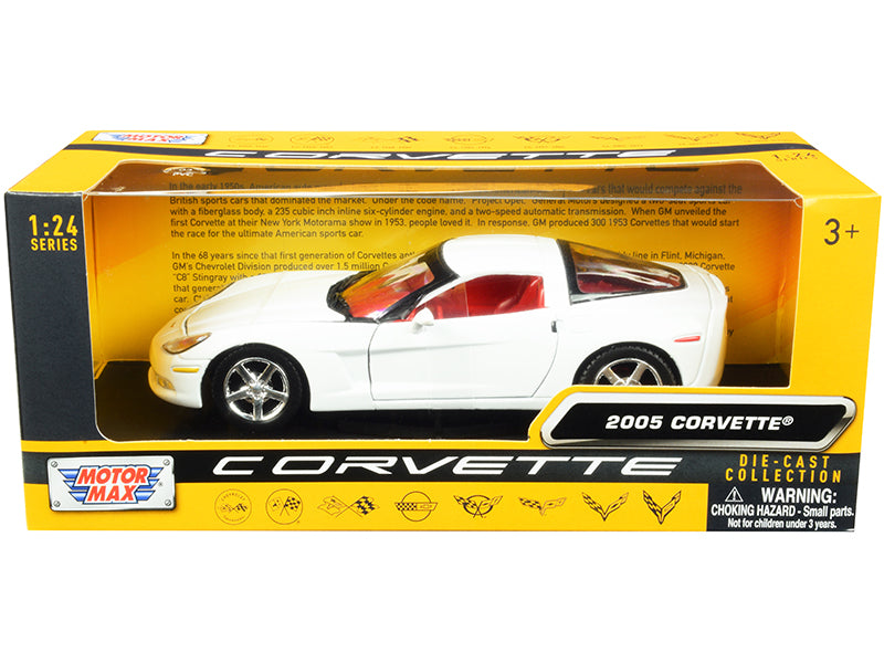 Rapid Vehicles 2005 Chevrolet Corvette C6 White with Red Interior "History of Corvette" Series...