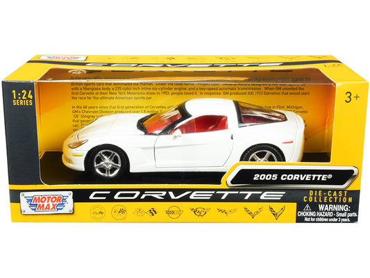 Rapid Vehicles 2005 Chevrolet Corvette C6 White with Red Interior "History of Corvette" Series...