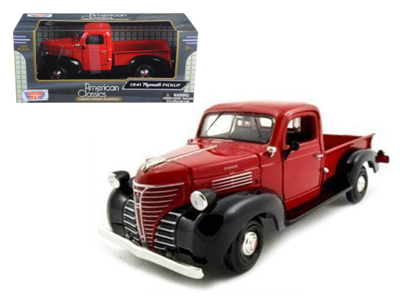 Rapid Vehicles 1941 Plymouth Pickup Red 1/24 Diecast Model Car by Motormax  free shipping USA -...