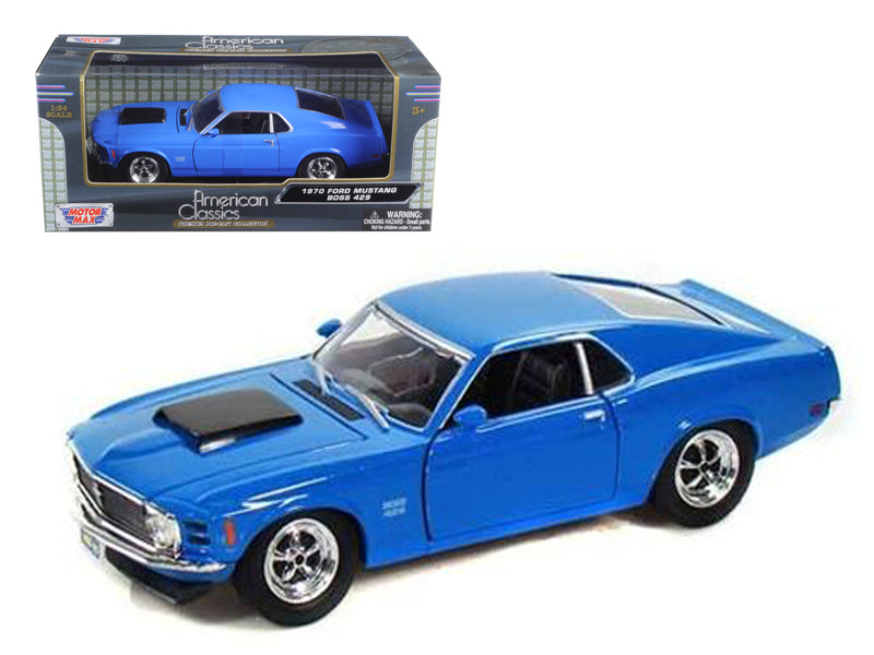 Rapid Vehicles 1970 Ford Mustang Boss 429 Blue 1/24 Diecast Model Car by Motormax  free shipping USA
