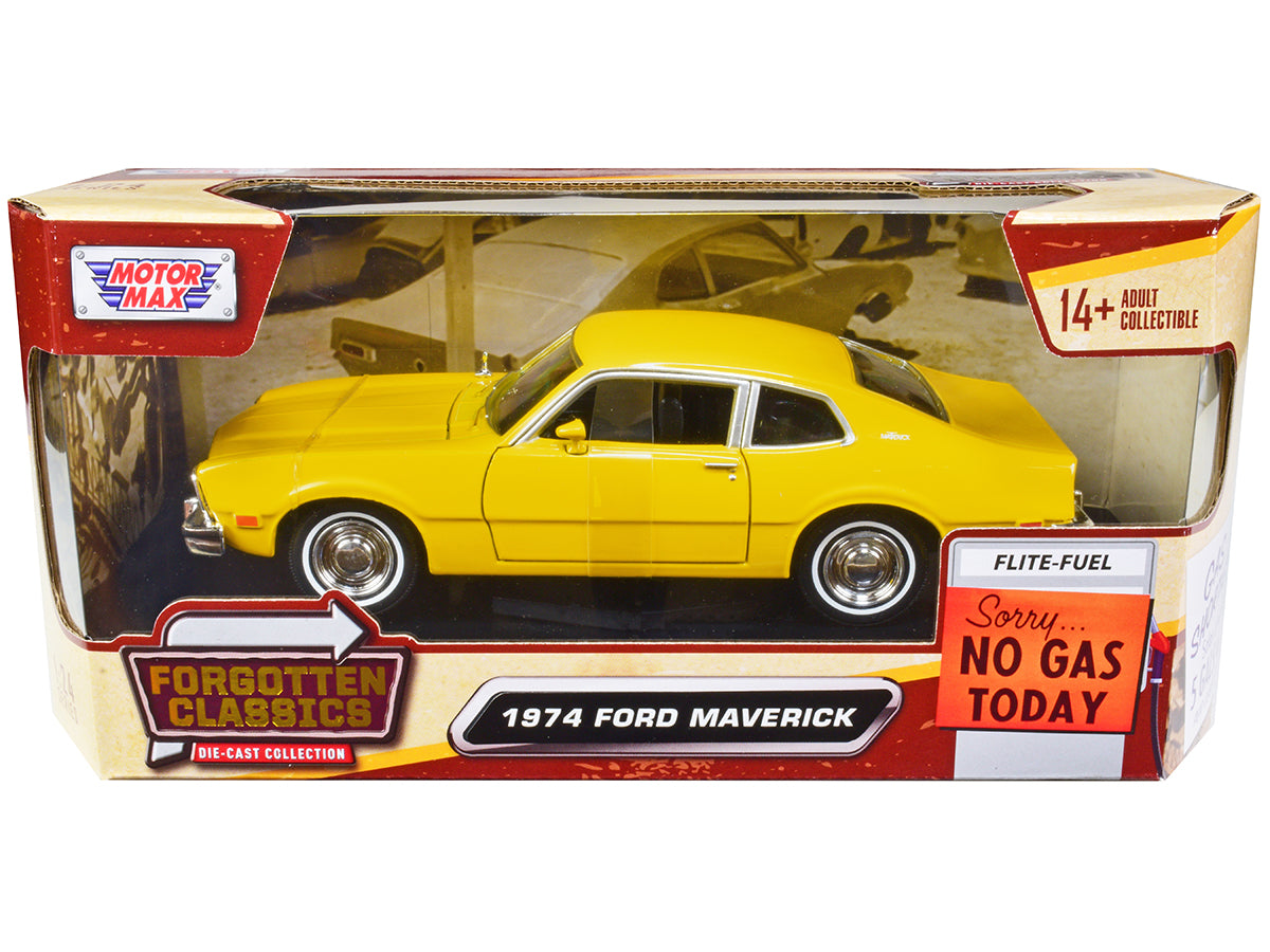 Rapid Vehicles 1974 Ford Maverick Yellow "Forgotten Classics" Series 1/24 Diecast Model Car by...
