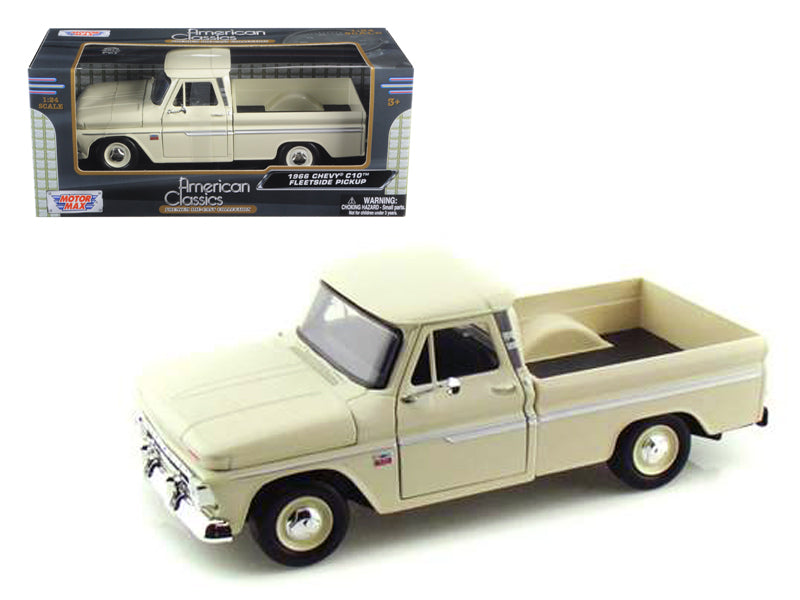 Rapid Vehicles 1966 Chevrolet C10 Fleetside Pickup Truck Cream 1/24 Diecast Model Car by Motormax...