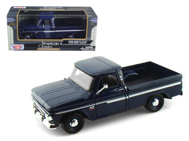 Rapid Vehicles 1966 Chevrolet C10 Fleetside Pickup Truck Dark Blue 1/24 Diecast Car Model by...