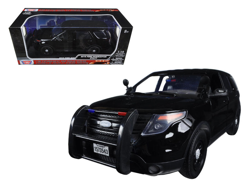 Rapid Vehicles 2015 Ford Police Interceptor Utility Special Service Plain Black 1/18 Diecast...