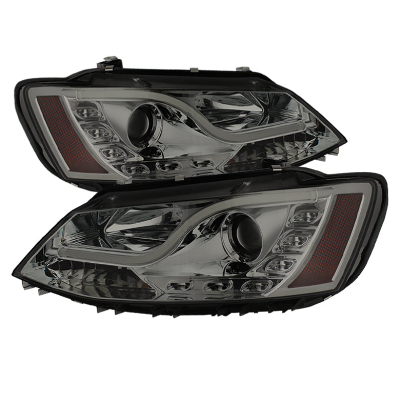 FR SPORT Spyder Volkswagen Jetta 11-14 Projector Headlights Halogen Light Tube DRL Smke...