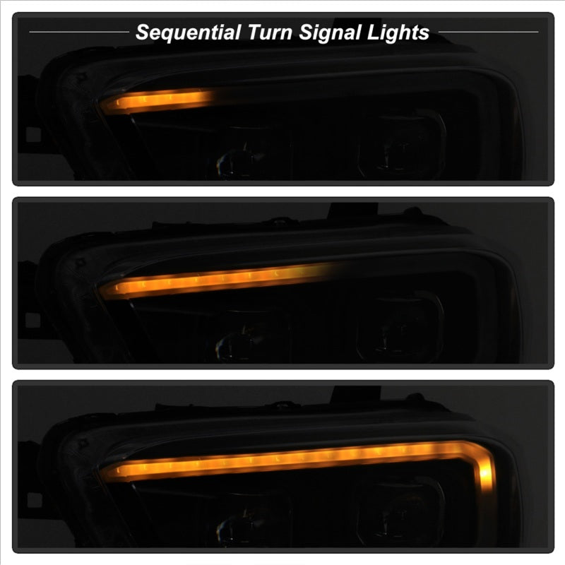 FR SPORT SPYDER xTune 16-18 Toyota Tacoma SR/SR5 DRL Proj Headlights w/Turn Signal - Blk Smk...