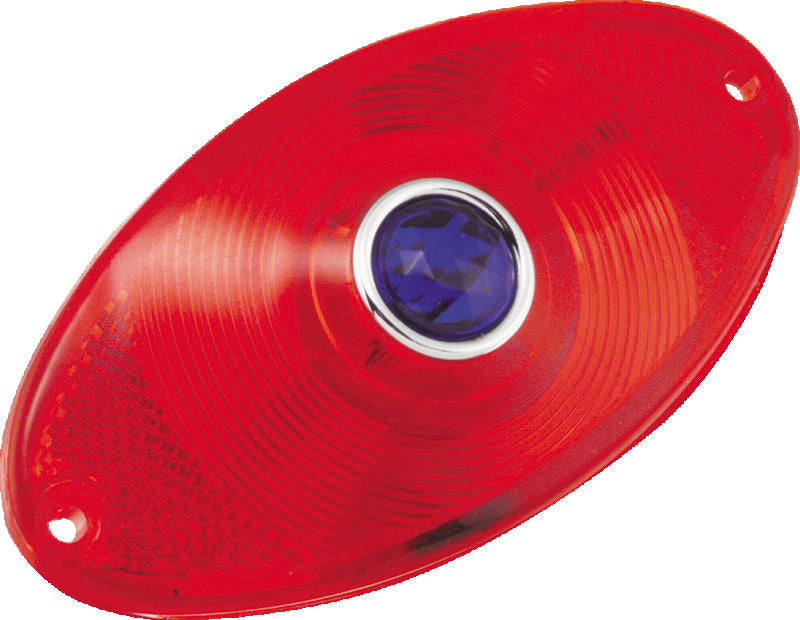 Bikers Choice Replacement Red Cat Eye Taillight Lens With Blue Dot Custom 491260