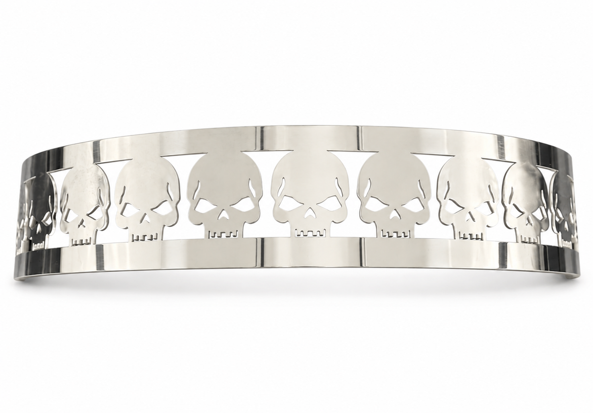 Granatelli Blingz Beauty Bandz 14" x 3" Skullz Air Cleaner Grill - Skulls – 750001