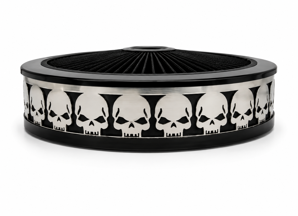 Granatelli Blingz Beauty Bandz Black Air Filter Assembly - Skullz – 750014