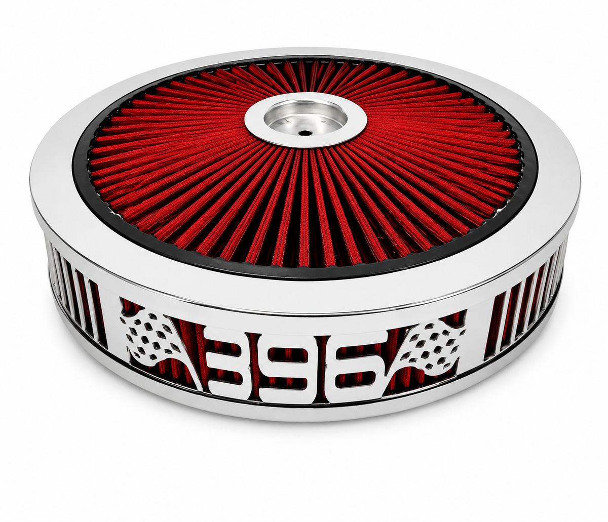 Granatelli Blingz Beauty Bandz Red and Chrome Air Filter Assembly, 396 – 750048