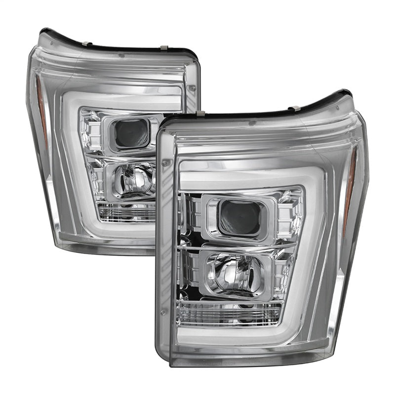 FR SPORT Spyder 11-16 Ford F-250/F-350 V2 Projector Headlights - Light Bar DRL - Chrome...