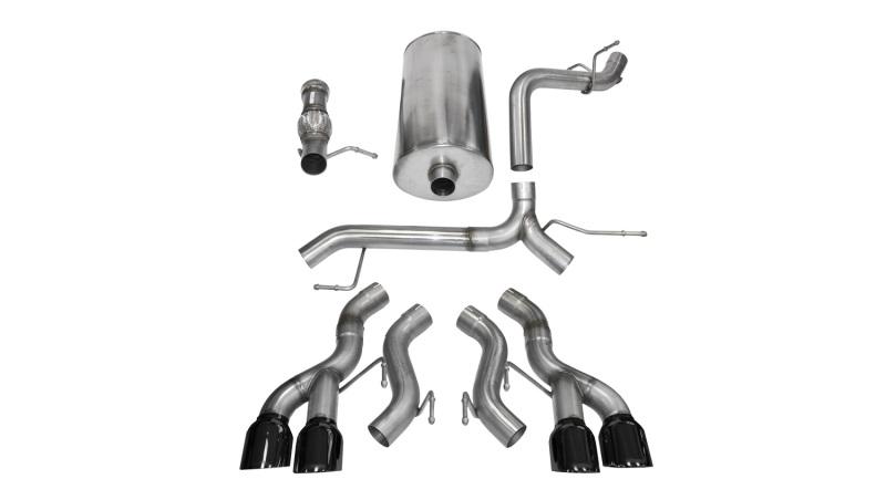 Corsa 12-13 Cadillac Escalade DUB 6.2L V8 Black Sport Cat-Back Exhaust 14886BLK