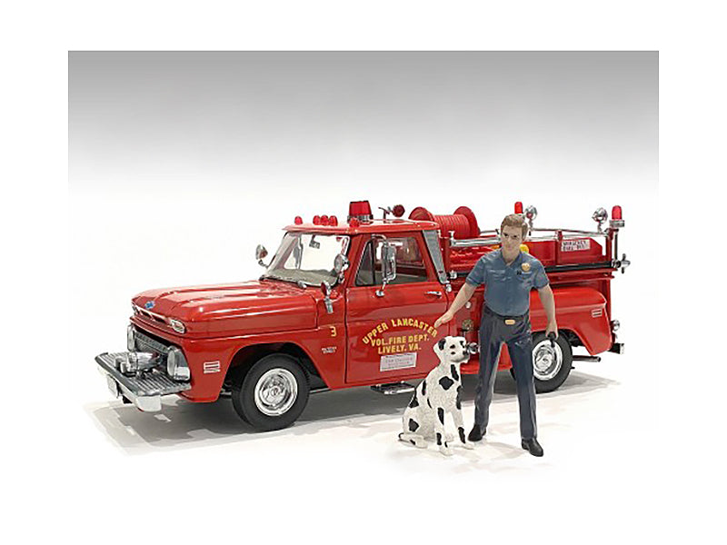 Rapid Vehicles "Firefighters" Fire Dog Training Figures (Trainer and Dog) for 1/18 Scale Models...