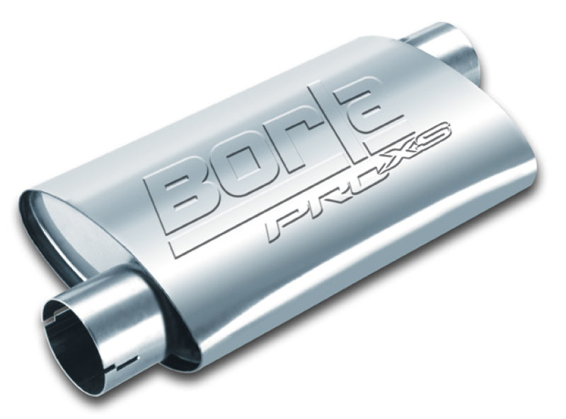 Borla Universal Pro-XS Oval 2in Inlet/Outlet Offset/Offset Notched Muffler 400488