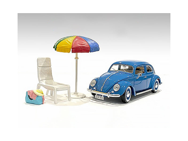 Rapid Vehicles "Beach Girls" Accessories (Beach Chair and Beach Umbrella and Duffle Bag) for 1/24...