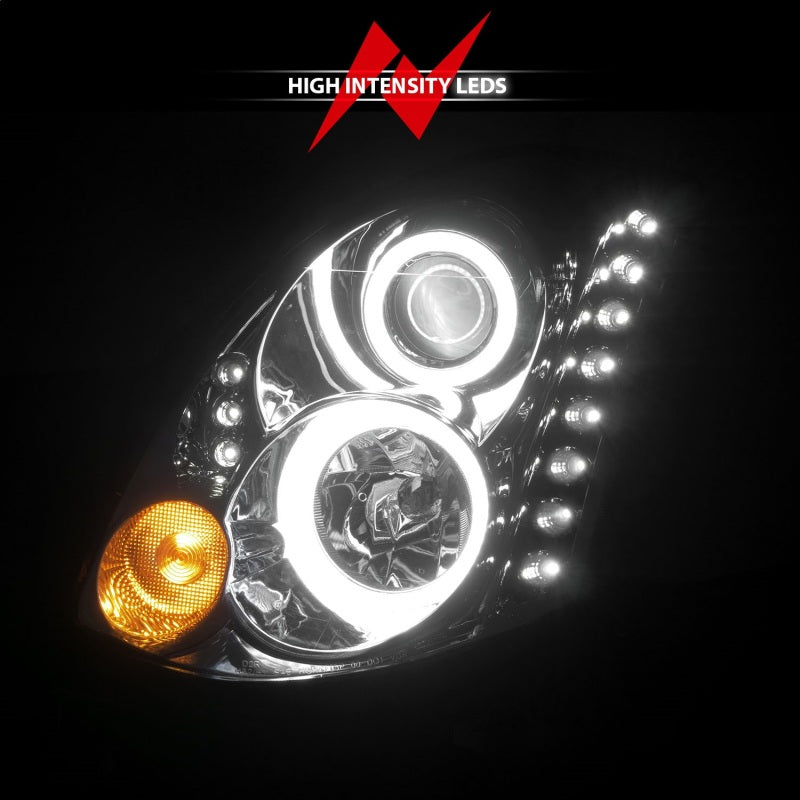 Anzo 2003-2007 Infiniti G35 Projector Headlights w/ Halo Chrome (CCFL)